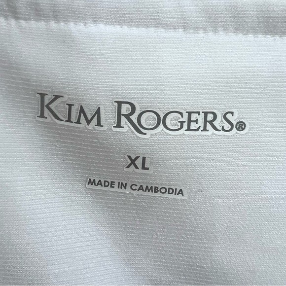 Kim Rogers white gathered side top size XL NWOT - Picture 6 of 7